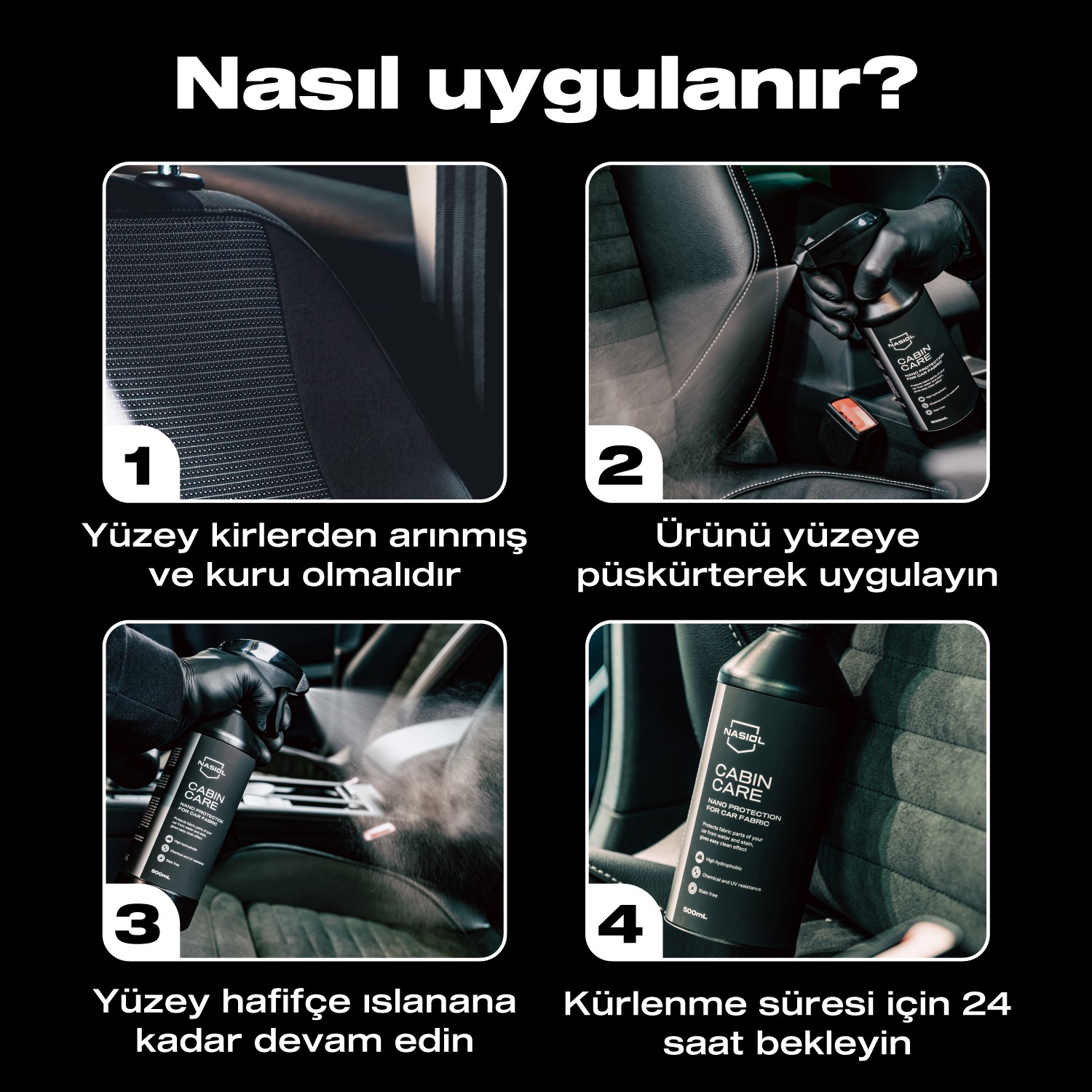 Nasiol CabinCare Araç Kumaş Yüzey Nano Kaplama-500 mL