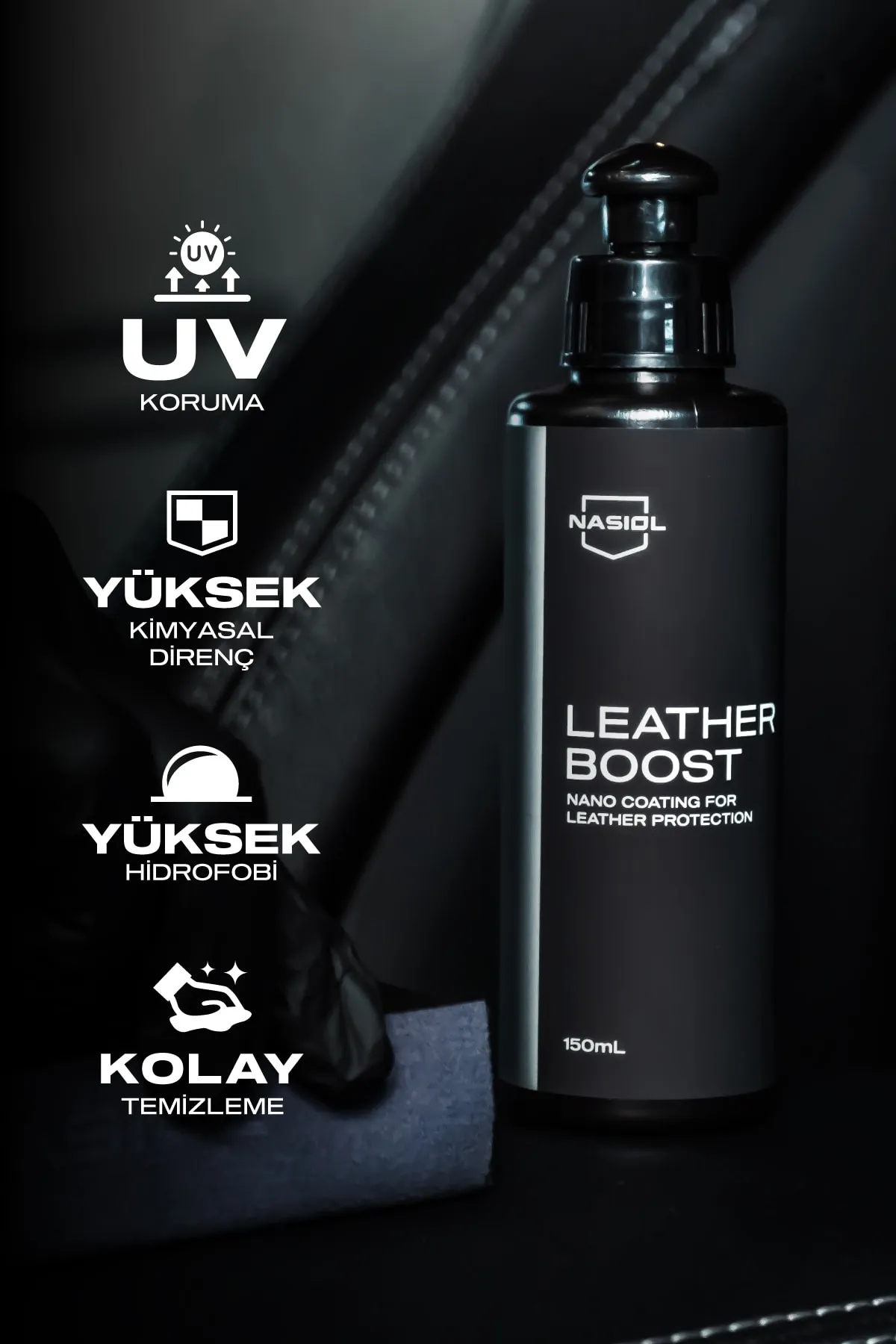 NASIOL LeatherBoost Araç Deri Yüzeyleri İçin Nano Kaplama 150ML