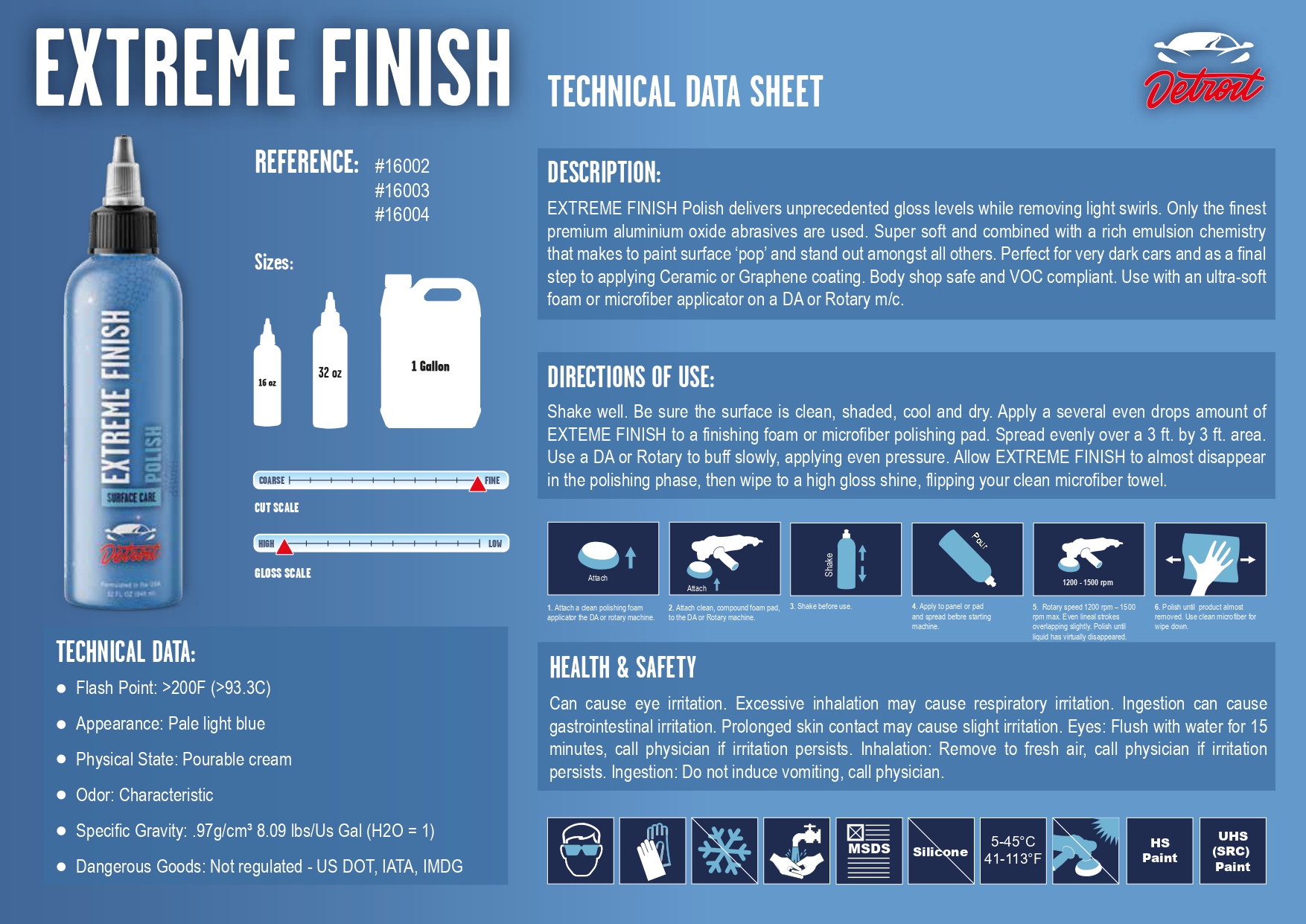 DETROIT EXTREME FINISH HARE GİDERİCİ 946 ML