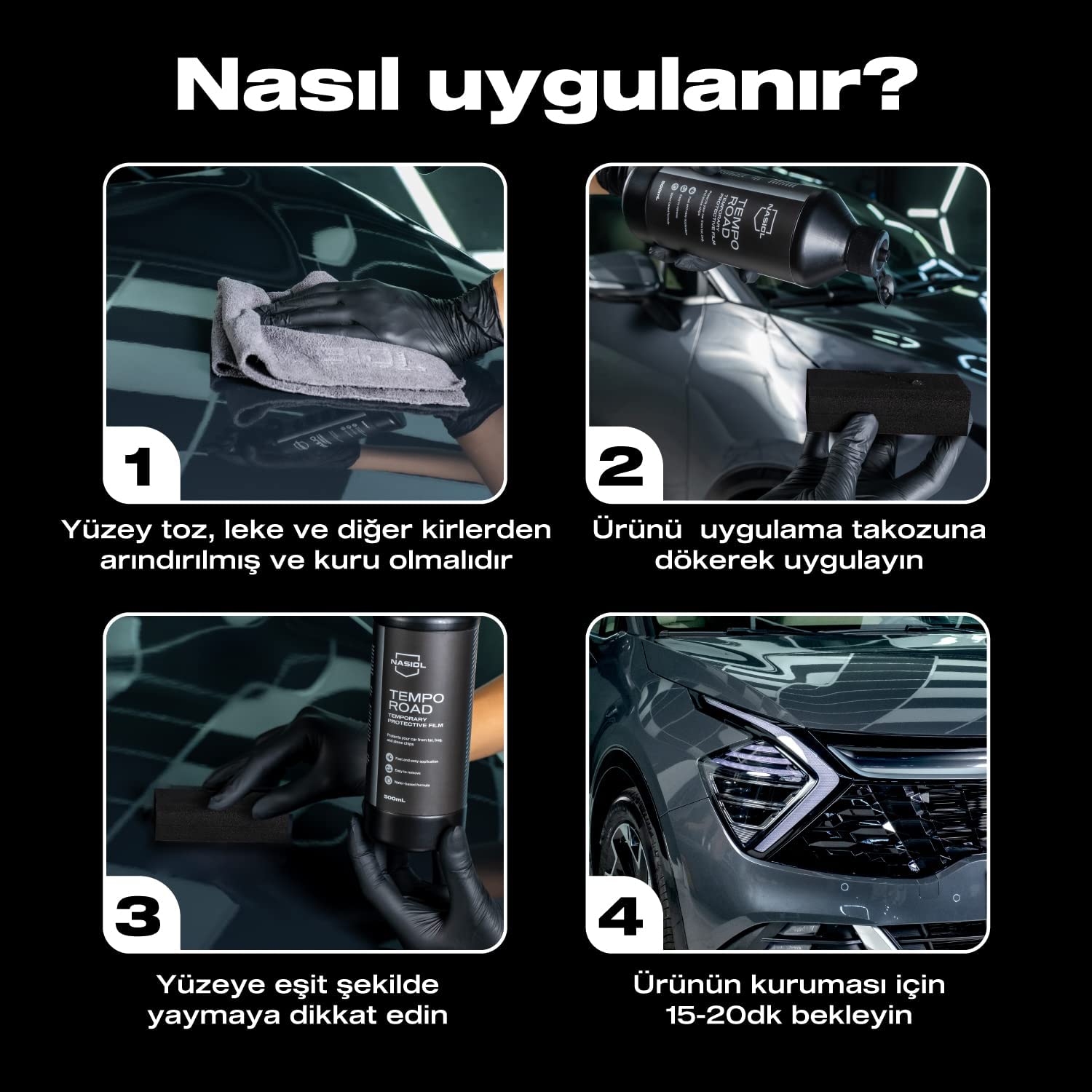 Nasiol TempoRoad Geçici Araç ve Boya Koruyucu Film-500 mL-Boya Koruma Filmi, Leke Önleme, Detailing, Off-Road Araç Yüzeyi Koruyucu, Su Bazlı Leke Tutmaz Film