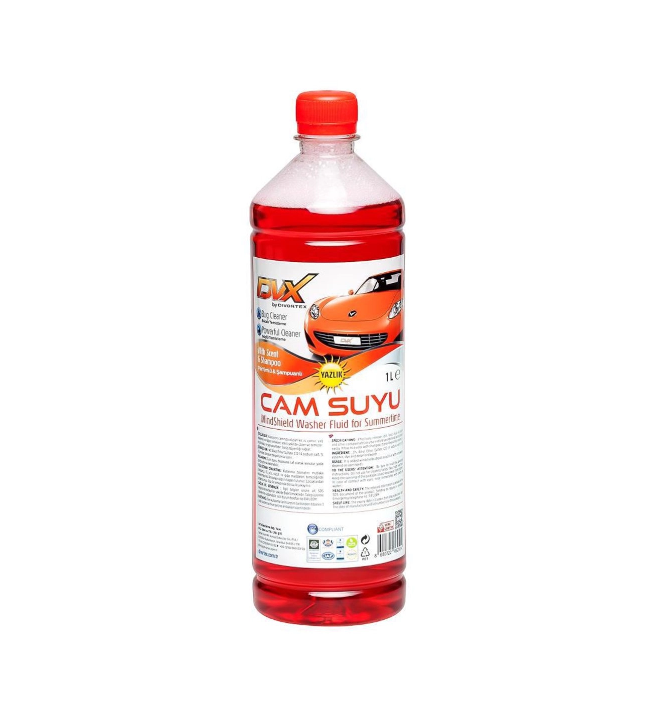 DVX Şampuanlı ve Parfümlü Yazlık Cam Suyu 1 lt.