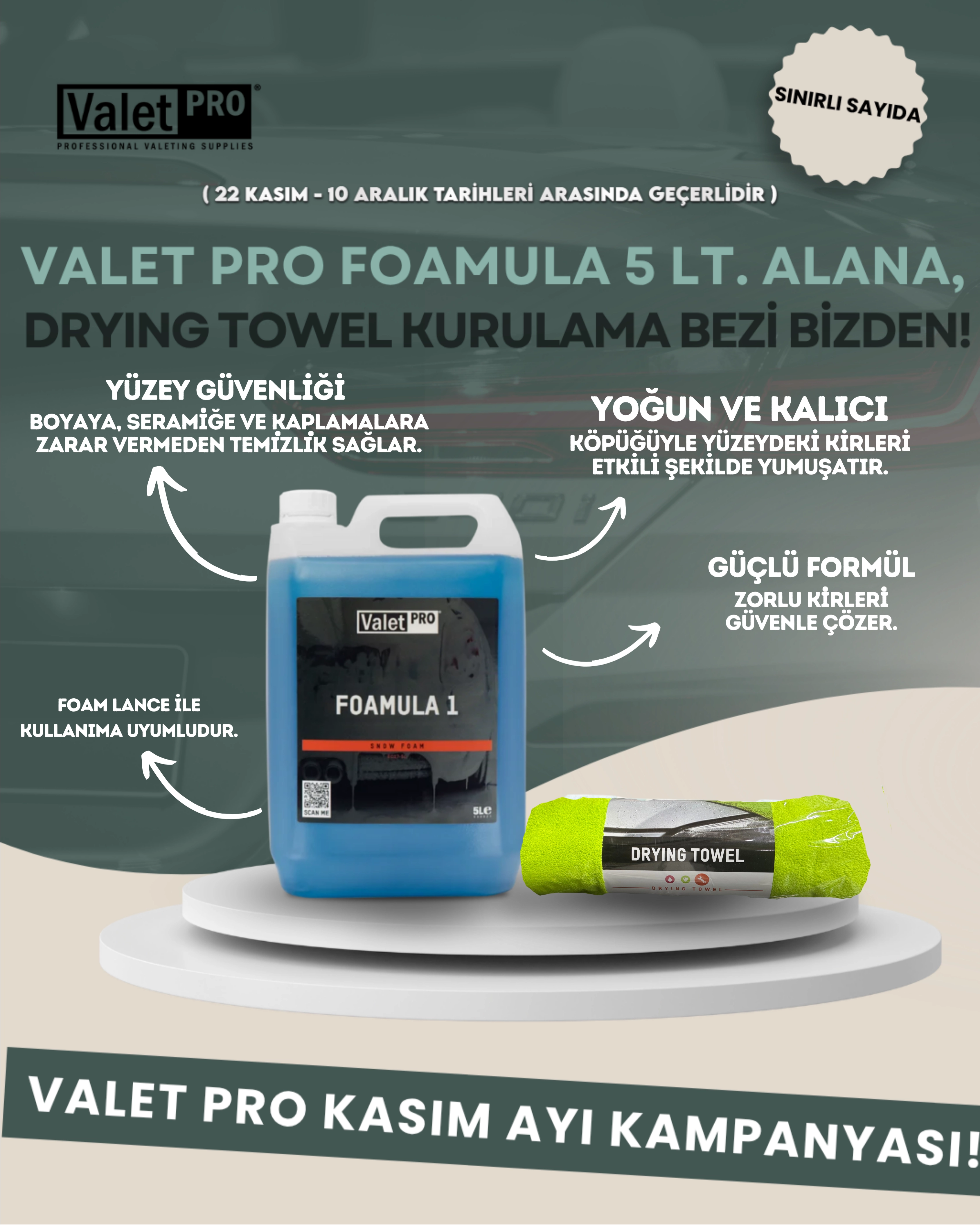 Valet Pro Foamula 1 Ph Nötr Yıkama Köpüğü 5lt.