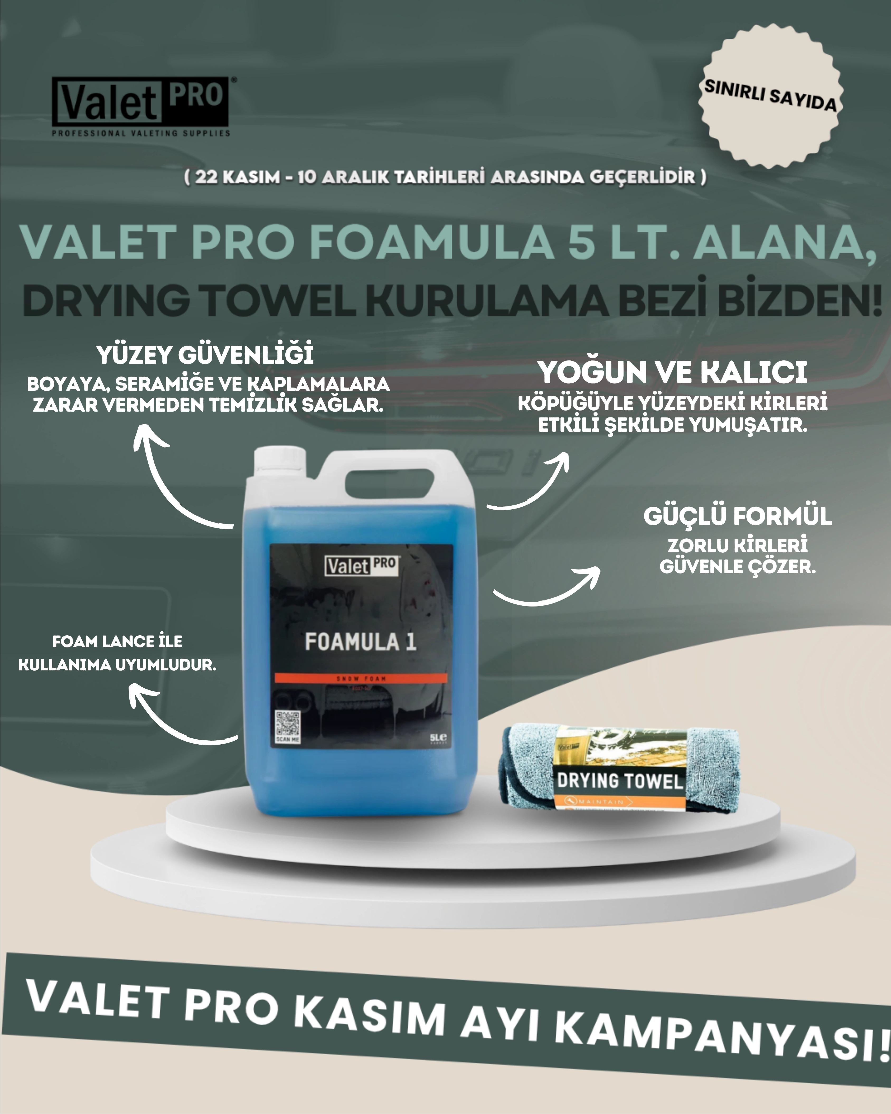 Valet Pro Foamula 1 Ph Nötr Yıkama Köpüğü 5lt.