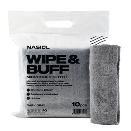 NASIOL WIPE&BUFF - Açık Gri Mikrofiber Bez 10lu