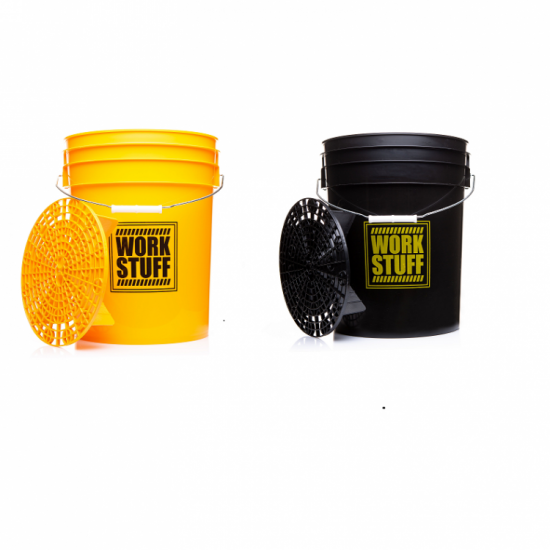 WORK STUFF DETAYLANDIRMA KOVASI 20 LT.* 2 ADET ( SİYAH + SARI ) + GRİT GUARD (SÜZGEÇ) * 2 ADET - 4’LÜ SET
