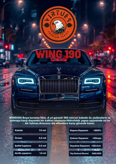 Virtues Araç Boya Koruma Filmi 190 Micron TPU
