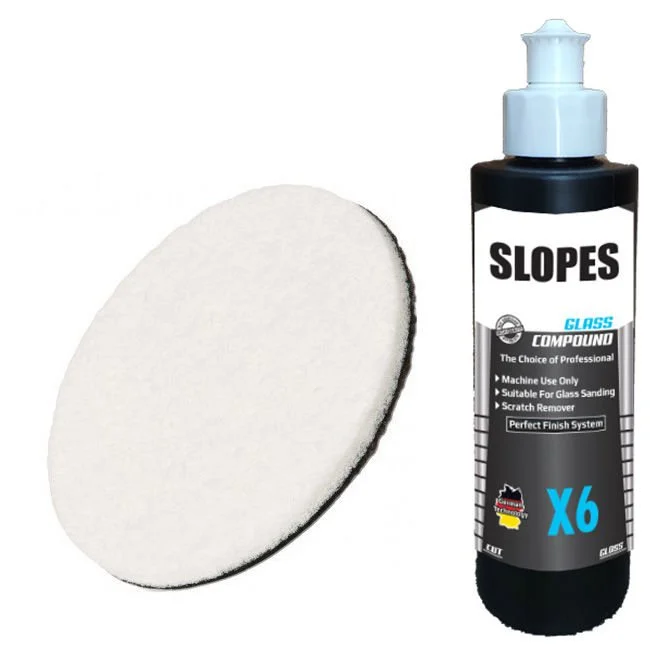 Slopes X6 Glass Compound Çizik Giderici Cam Pastası 250ml. Keçe Seti